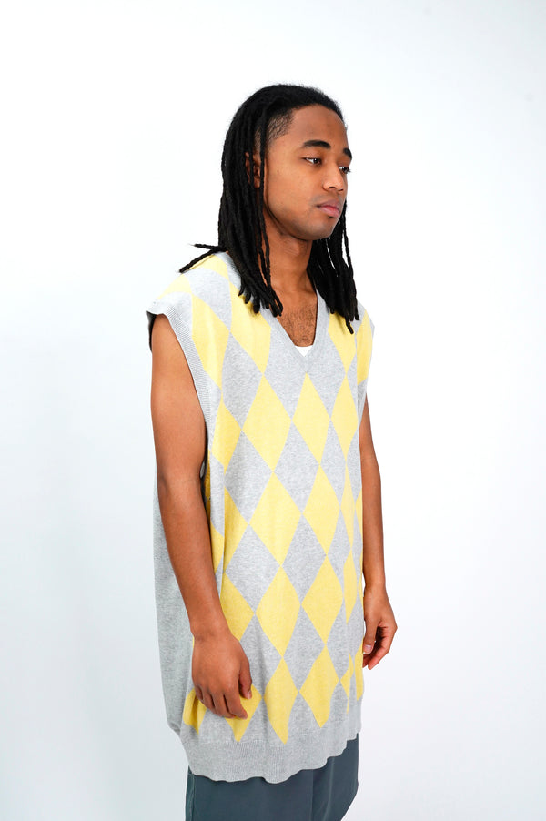 "OLD NAVY" -Argyle Pattern Cotton Knit Vest-