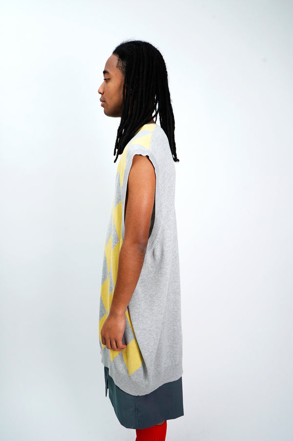 "OLD NAVY" -Argyle Pattern Cotton Knit Vest-