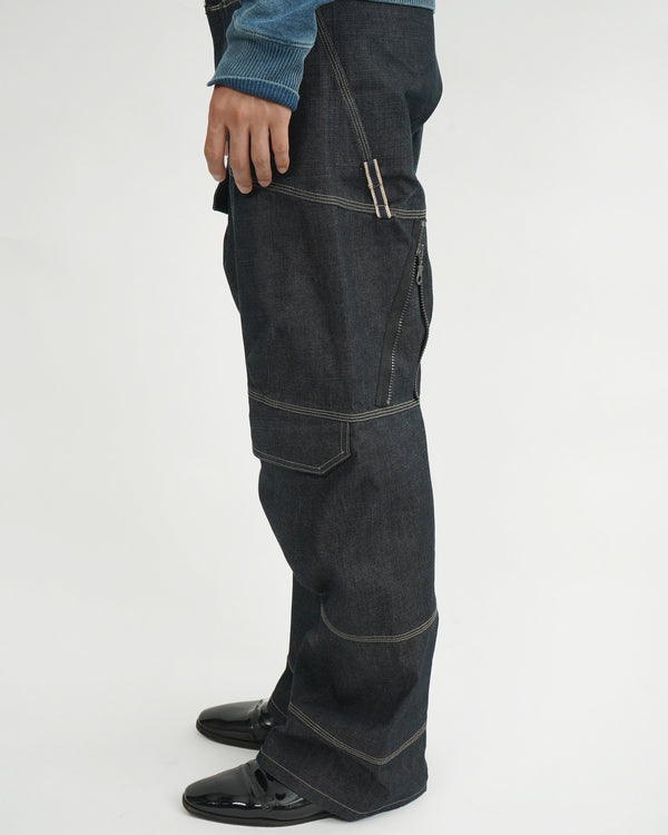 00`s "MARITHE FRANCOIS GIRBAUD" -Design Cargo Denim Pants-