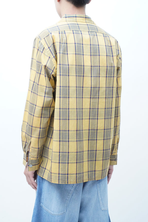 70's "UNKNOWN" -Cotton/Polyester L/S Check Shirt-
