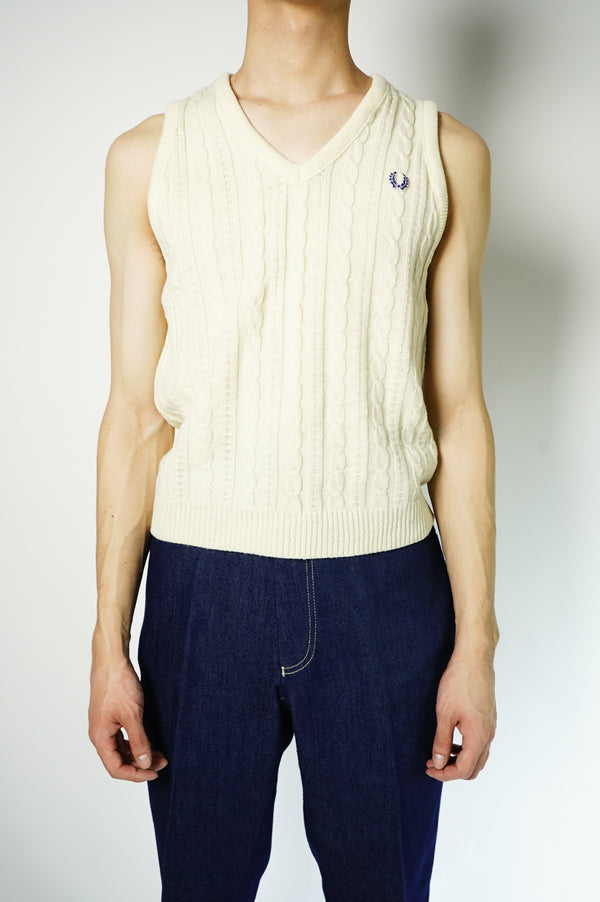 80's "FRED PERRY" -V Neck Knit Vest-