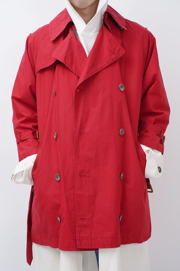 90's "Ralph Lauren" -Custom Cotton Poplin Short Trench Coat-