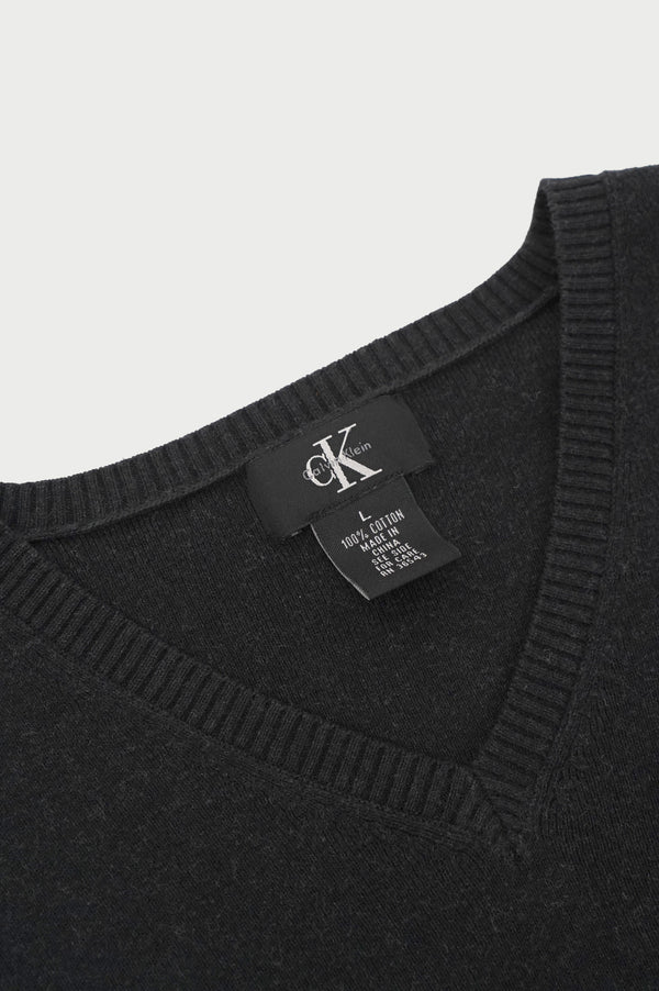 "Calvin Klein" -V/N COTTON Knit Sweater-