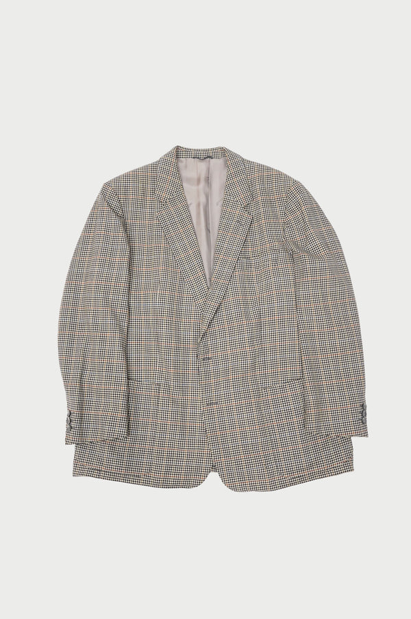 80's "BURBERRYS'" -Check Pattern Wool Tailored Jacket-