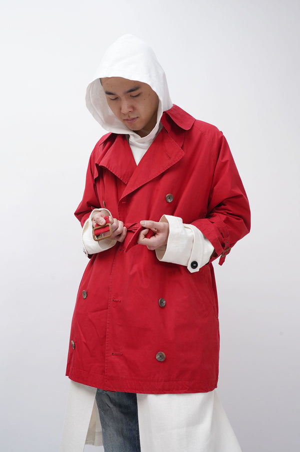 90's "Ralph Lauren" -Custom Cotton Poplin Short Trench Coat-