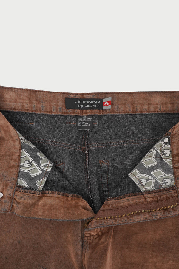 2000's "JOHNNY BLAZE" -Coating Color Denim Pants-