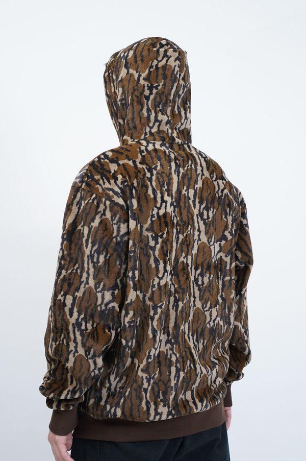80's "CARHARTT" -Camo Pattern Pile Zip Parka-