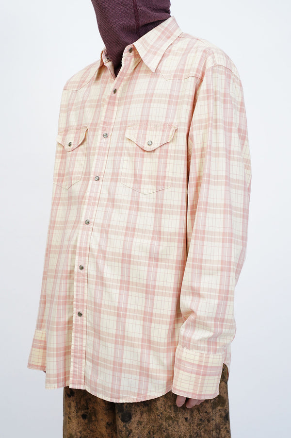 2000's "GAP" -Check Pattern Cotton Poplin L/S Western Shirt-