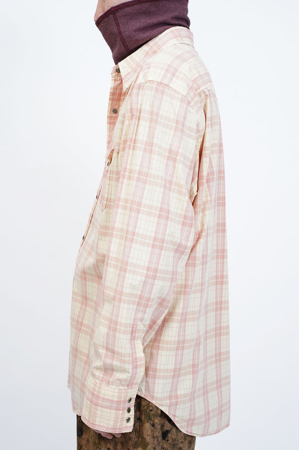 2000's "GAP" -Check Pattern Cotton Poplin L/S Western Shirt-