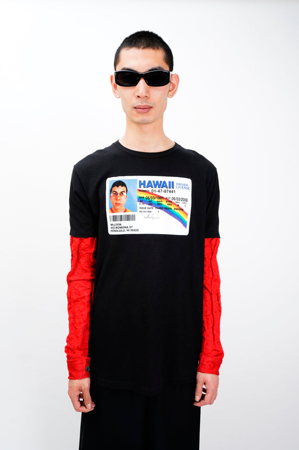 "SUPERBAD" -"HAWAII DRIVER LICENSE" Print S/S Tee-