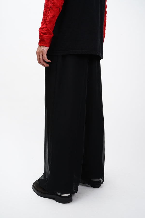 80's "PATRA" -Double Layer Poly Wide Easy Pants-