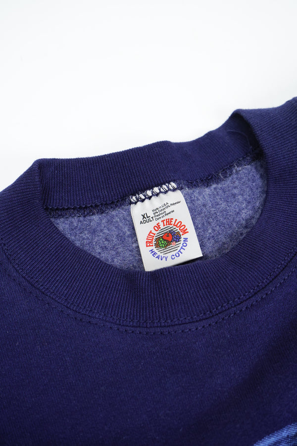 90's "FRUIT OF THE LOOM" -"MERCEDES" Logo Puff Print Crew Neck Sweat Shirt-