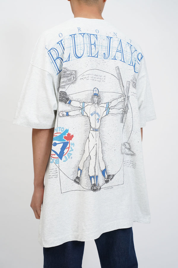 90's "FRUIT OF THE LOOM" -"Kings×Blue Jays" Vitruvian Man Printed S/S Tee--