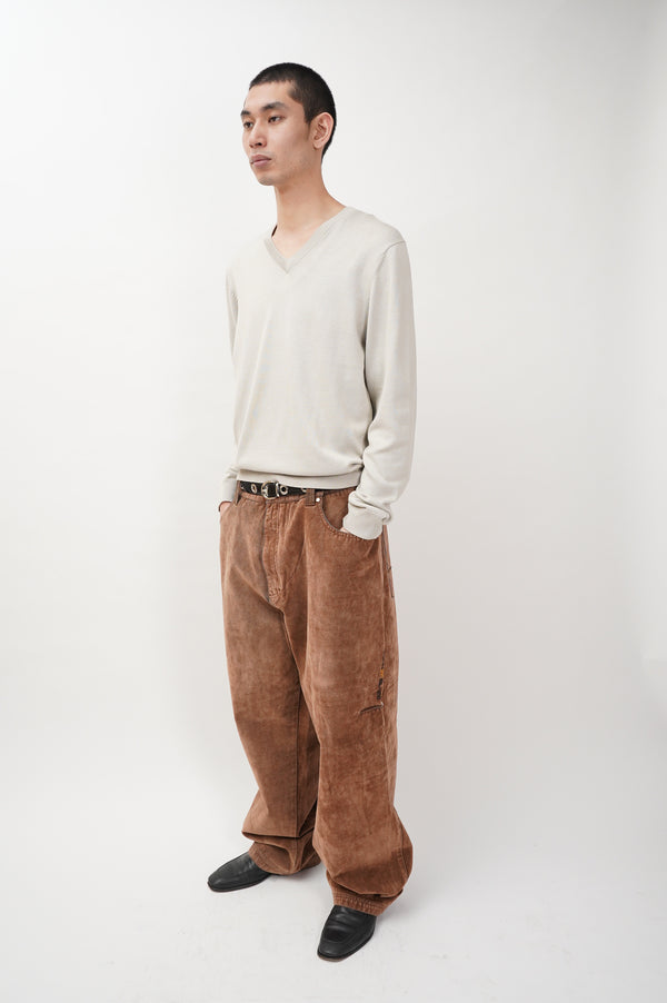"Brooks Brothers" -SILK/COTTON V/N Knit Sweater-