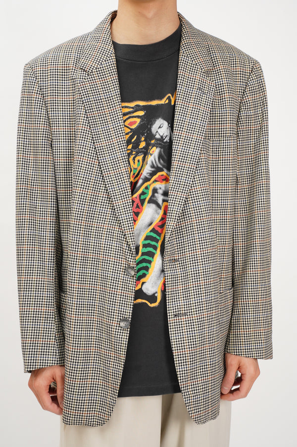 80's "BURBERRYS'" -Check Pattern Wool Tailored Jacket-