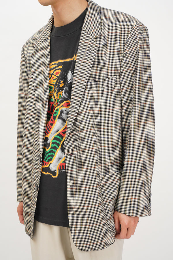 80's "BURBERRYS'" -Check Pattern Wool Tailored Jacket-