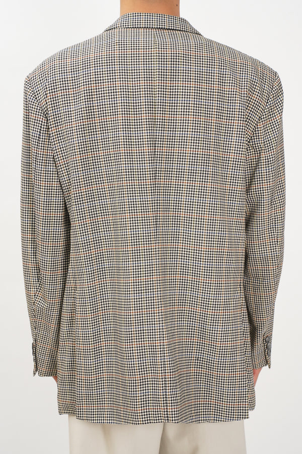 80's "BURBERRYS'" -Check Pattern Wool Tailored Jacket-