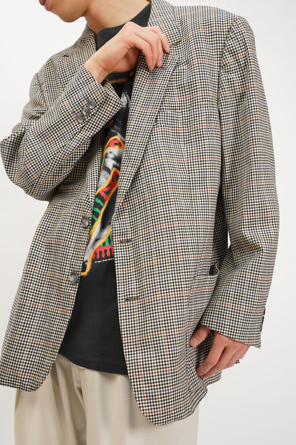 80's "BURBERRYS'" -Check Pattern Wool Tailored Jacket-