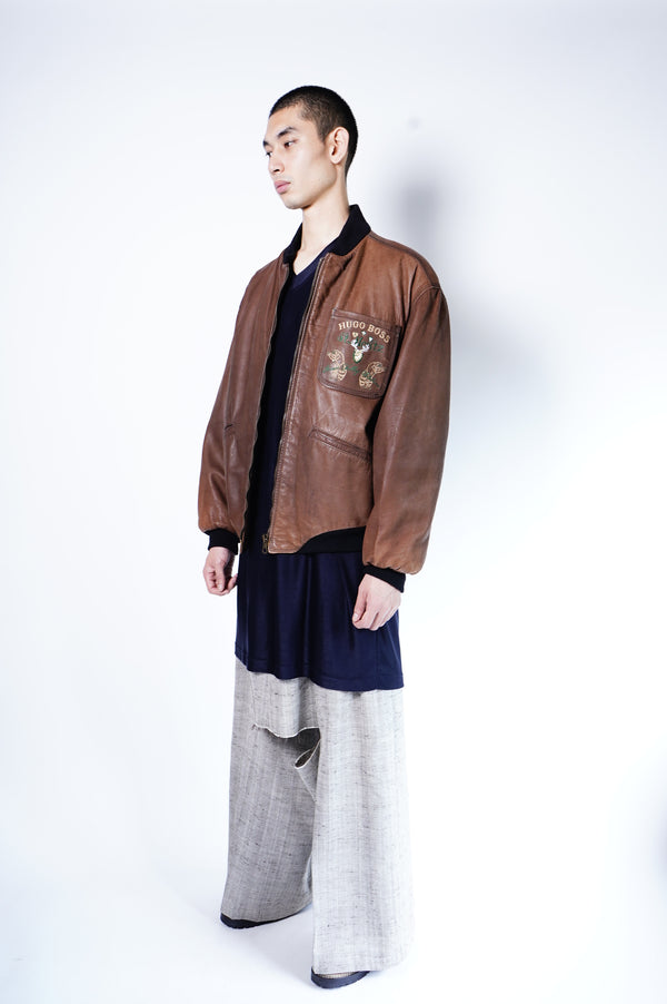 90's "EMPORIO ARMANI" -Oversized V Neck Jersey L/S Tee-