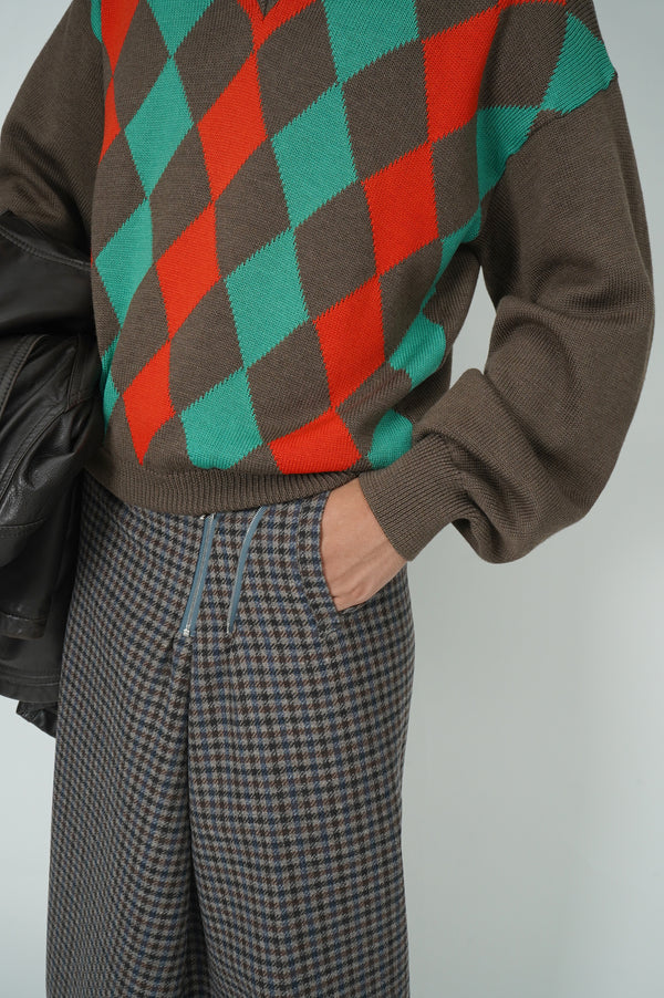 80`s "CHRISTIAN DIOR" -Wool V/N Knit Sweater-