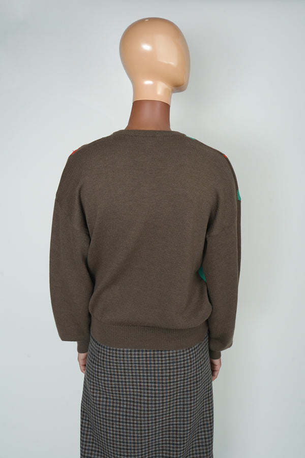80`s "CHRISTIAN DIOR" -Wool V/N Knit Sweater-