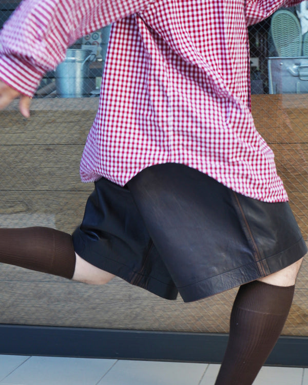 KHOKI -Leather Baggy Shorts-