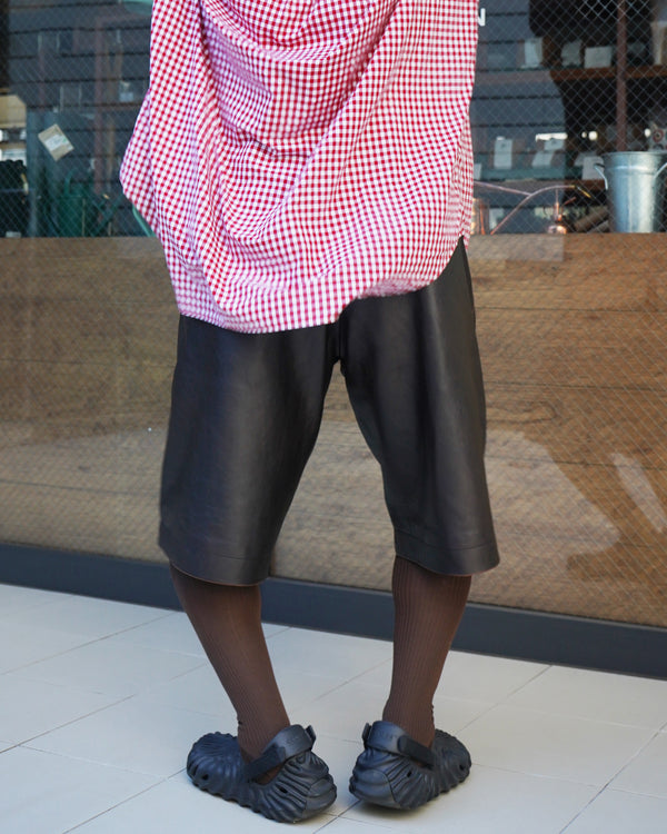 KHOKI -Leather Baggy Shorts-