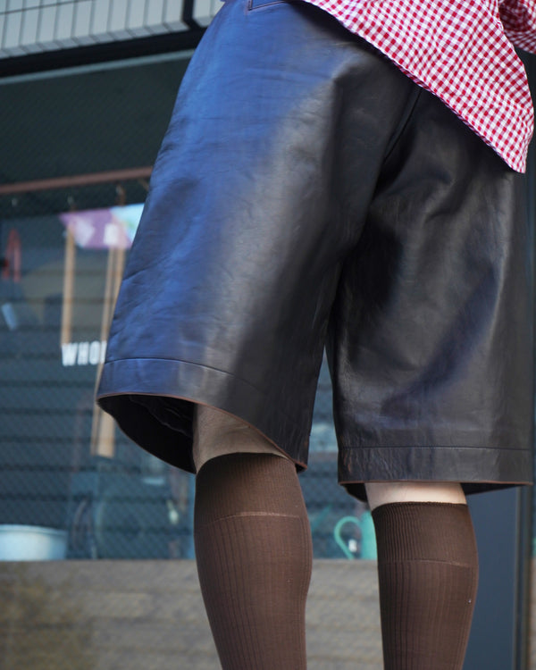 KHOKI -Leather Baggy Shorts-