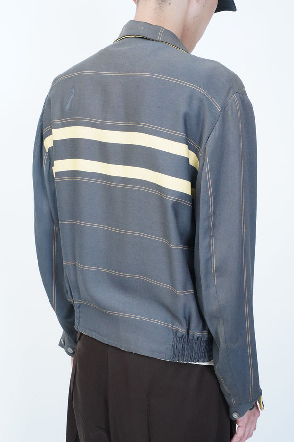 50's "UNKNOWN" -Reversible Rayon Gabardine Zip-up Jacket-