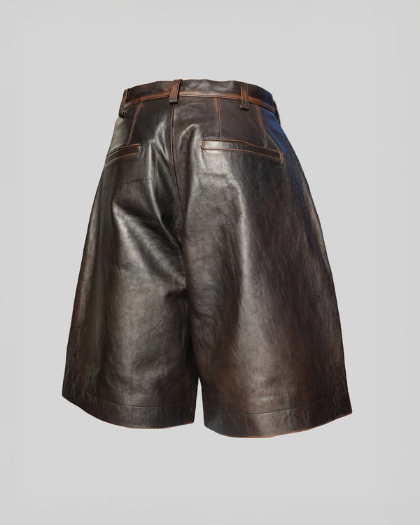 KHOKI -Leather Baggy Shorts-