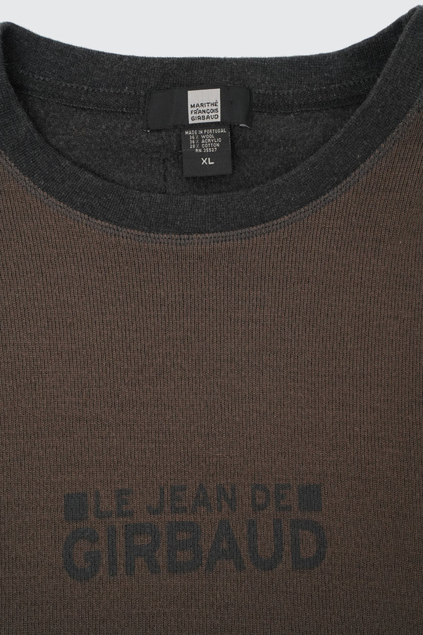 "Marithé François Girbaud" -Logo Printed C/N Knit Sweater-
