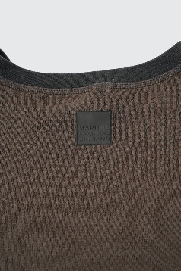 "Marithé François Girbaud" -Logo Printed C/N Knit Sweater-