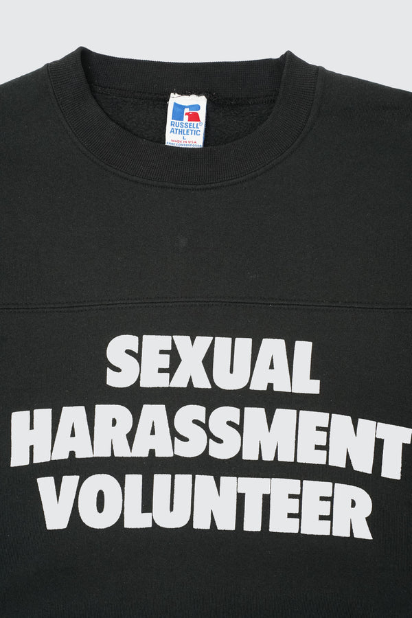 90's "RUSSELL ATHLETIC" -"SEXUAL HARASSMENT VOLUNTEER" Printed C/N Sweat-