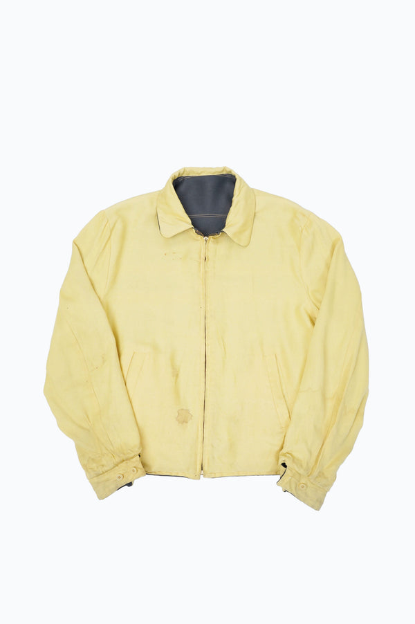 50's "UNKNOWN" -Reversible Rayon Gabardine Zip-up Jacket-