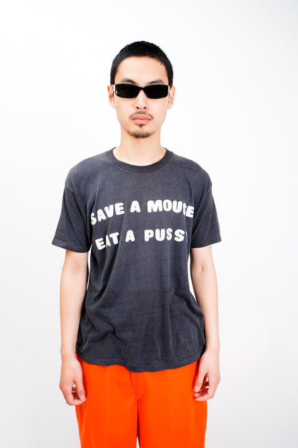 80's "PLYMOUTH MILLS" -Flocky Print S/S Tee-