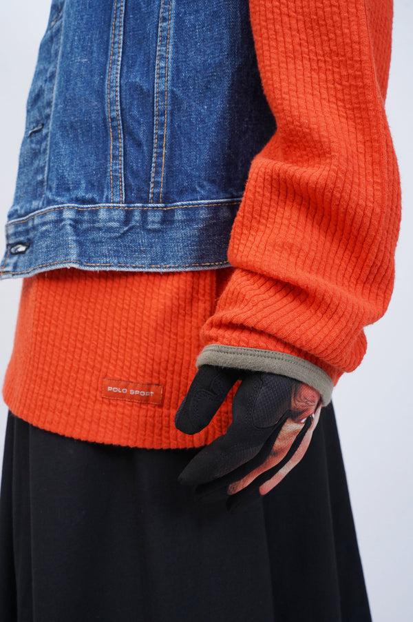 90's "POLO SPORT RALPH LAUREN" -Rib Knit L/S Tee(DEADSTOCK)-