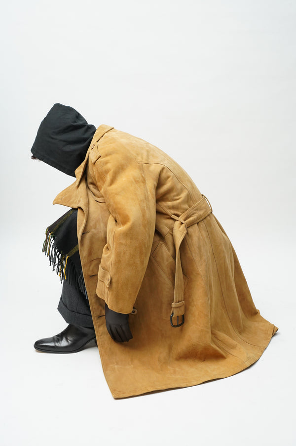 80's "BROOKS BROTHERS"-Leather Long Coat-