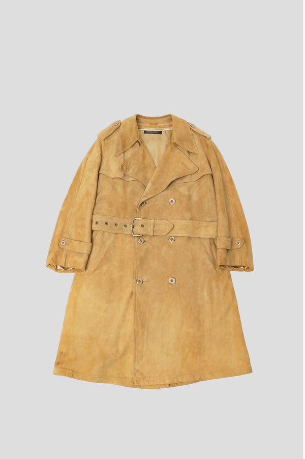 80's "BROOKS BROTHERS"-Leather Long Coat-