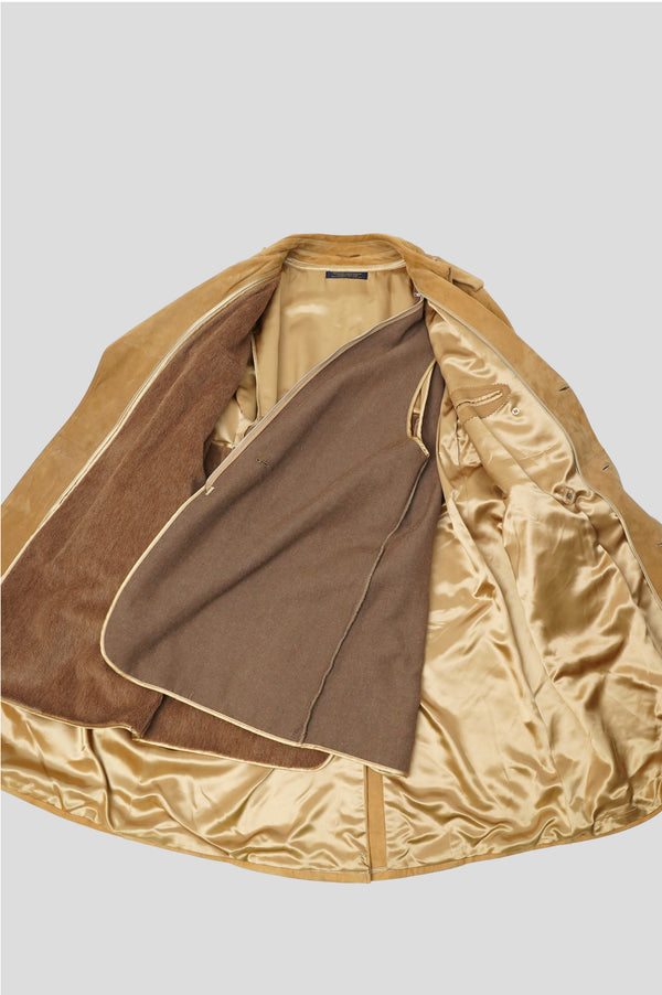 80's "BROOKS BROTHERS"-Leather Long Coat-