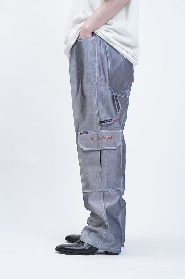 90's "PHAT FARM" -Shiny Denim Painter Pants(DEADSTOCK)-