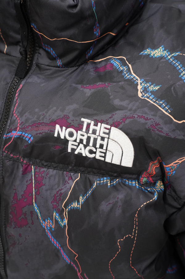 "THE NORTH FACE" -NUPTSE JACKET(BLACK/TRAIL GLOW PRINT)-