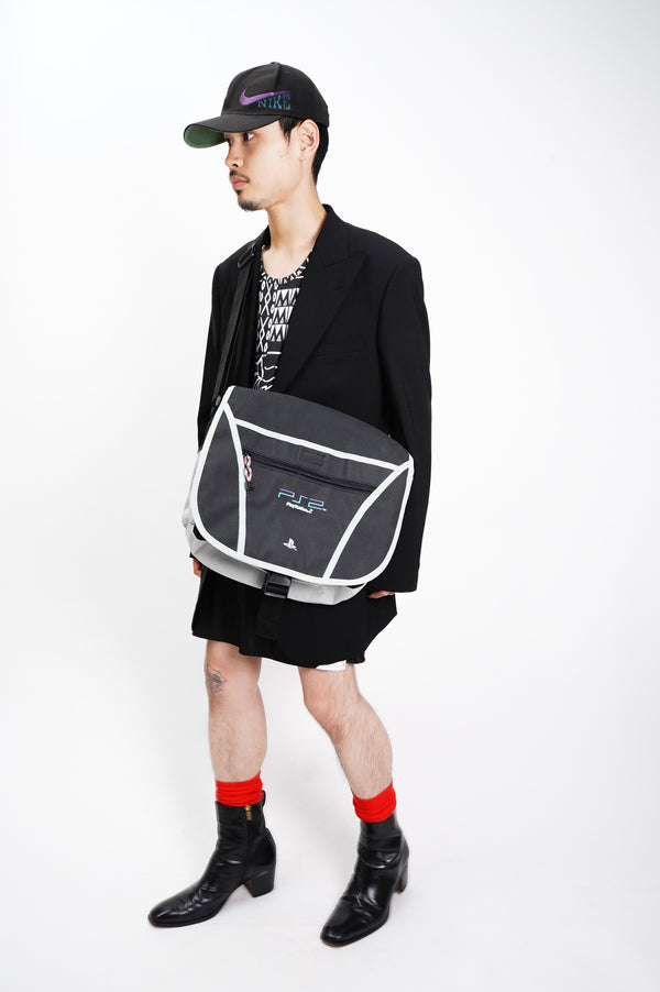 "PLAY STATION 2" -Logo Embroidery Shoulder Bag-