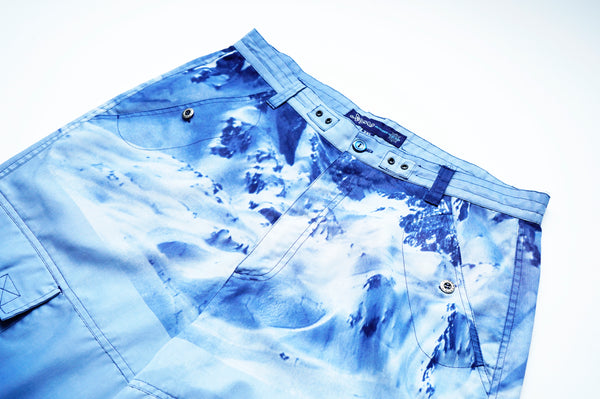 90's "IMPAQ" -Snowy Mountain Pattern Polyester Pants-