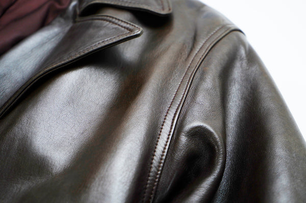 90's "Burberrys'" -Leather Double Riders Coat-
