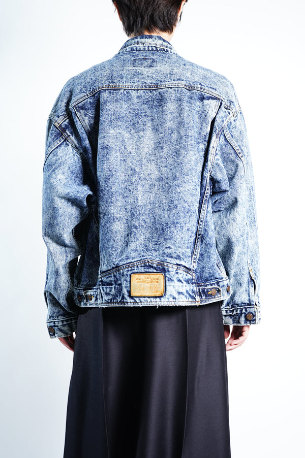 80's "Levi's" -75068-0227 Chemical Washed Denim Jacket-