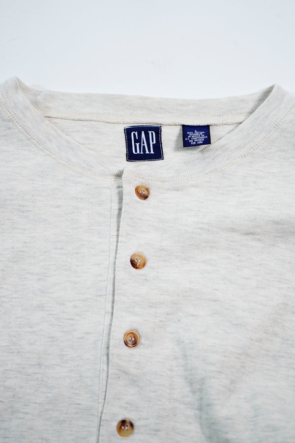 90’s "GAP" -Henry Neck Double Face L/S Tee-
