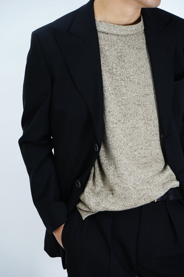HAND FRAMED BOAT NECK KNIT