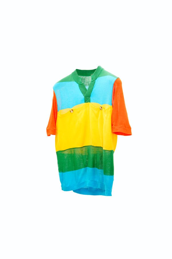 70's "Neiman-Marcus" -Border Pattern S/S Knit-