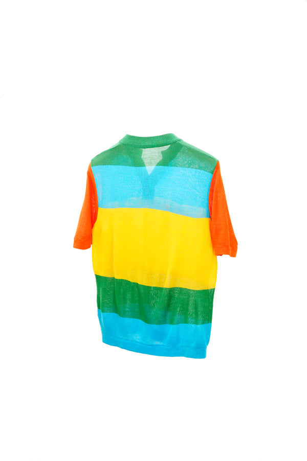 70's "Neiman-Marcus" -Border Pattern S/S Knit-