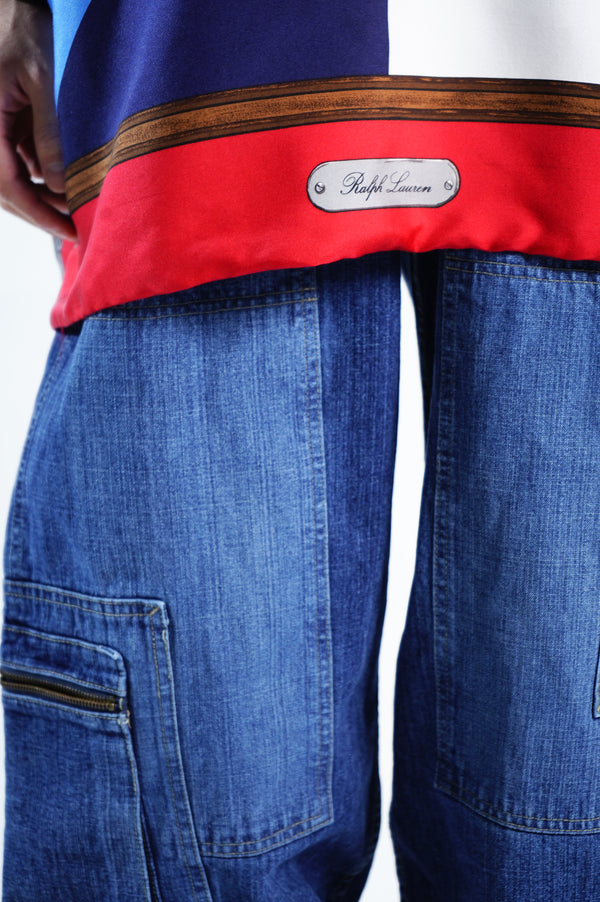 90's "Ralph Lauren" -"SAMPLE" All Over Pattern Silk Pullover-